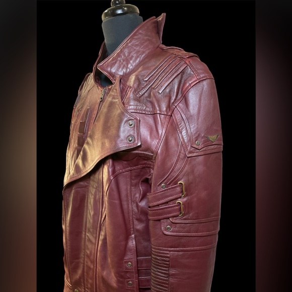 Lambskin real leather cosplay galaxy skylord guardian handmade burgundy maroon - Picture 5 of 15